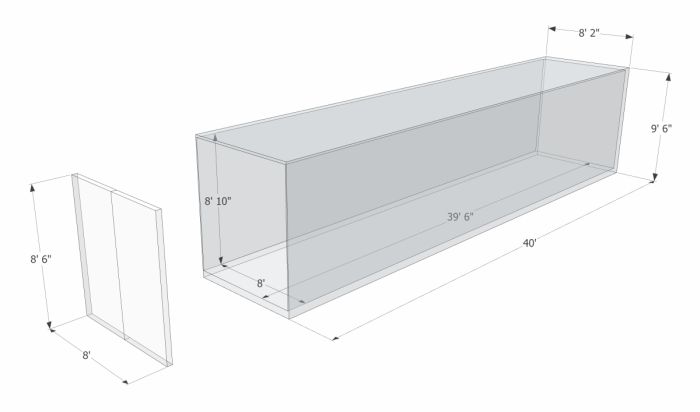 40 X 8 Pallet wide high cube shipping container dimensions